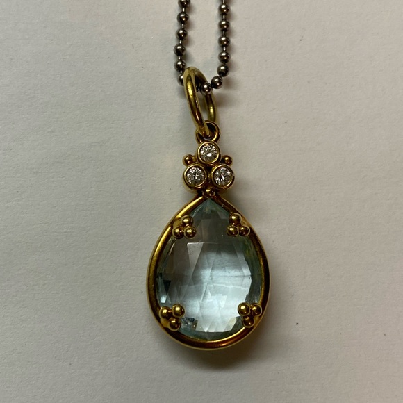 Temple St Clair Aquamarine Gold &  Diamond Pendant - Picture 5 of 15